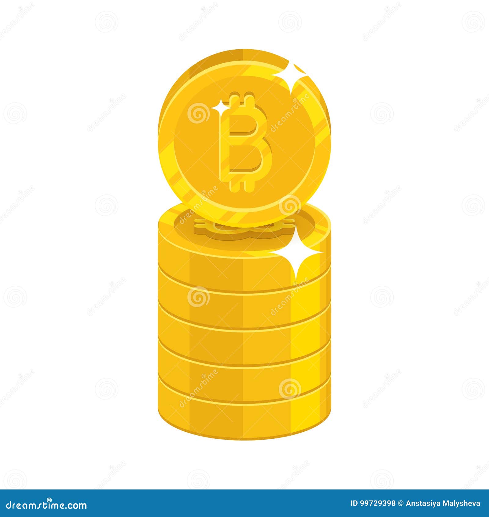 Bitcoin Symbol Stack Stock Vector Illustration Of Illustration - 